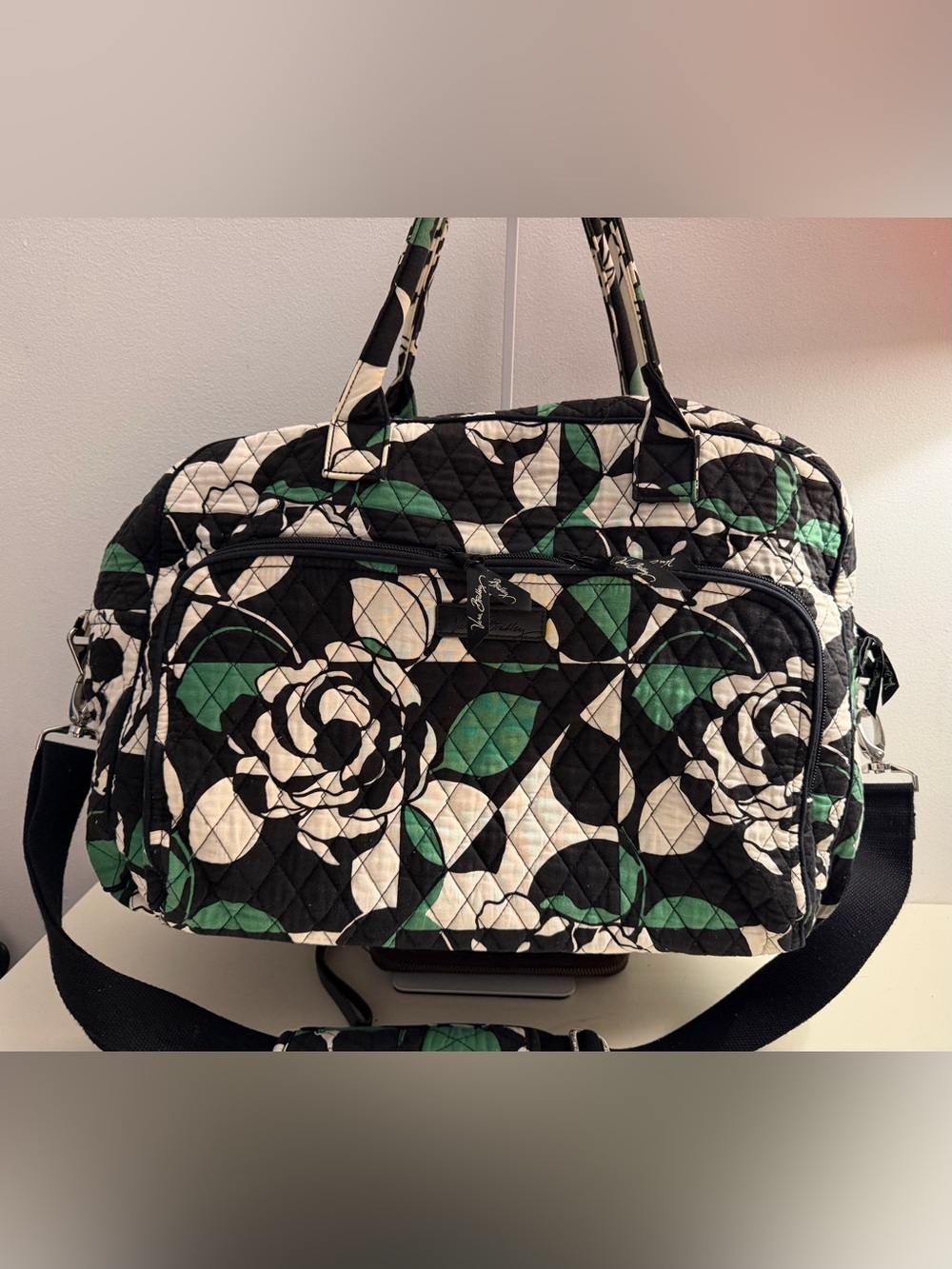 Vera Bradley Weekender Bag in “Imperial Rose” pattern.